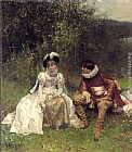 Adrien Moreau The Courtship painting